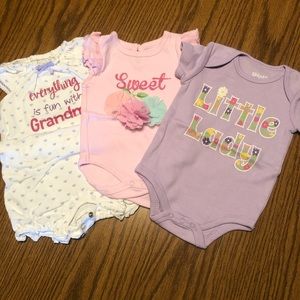 Bundle of Baby Girl Graphic Onesies